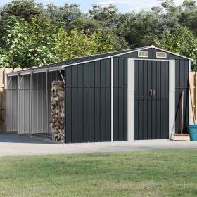 Garden Shed Anthracite 109.1"x143.9"x70.5" Galvanized Steel