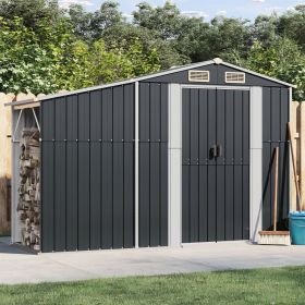 Garden Shed Anthracite 109.1"x36.6"x70.5" Galvanized Steel