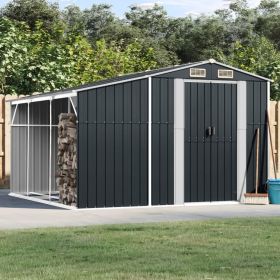 Garden Shed Anthracite 109.1" x 109.8" x 70.5" Galvanized Steel