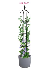 6.2ft Garden Obelisk Trellis,Lightweight Rustproof Plastic Coated Metal Tall Tower Trellis Stand,Black