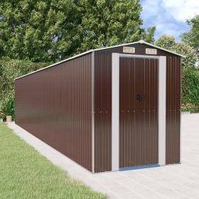 Garden Shed Dark Brown 75.6"x369.3"x87.8" Galvanized Steel