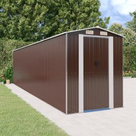 Garden Shed Dark Brown 75.6"x303.9"x87.8" Galvanized Steel