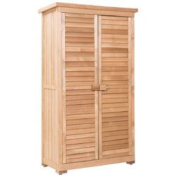 63" Tall Wooden Garden Storage Shed in Shutter Design
