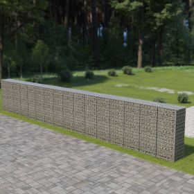 Gabion Wall with Covers Galvanized Steel 354"x19.7"x59"