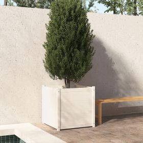 Garden Planter White 27.6"x27.6"x27.6" Solid Wood Pine