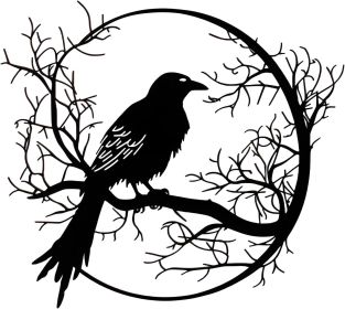 Metal Raven Crow Decor - Gothic Halloween Black Metal Wall Art Sign - Unique Halloween Garden Decor