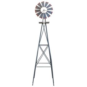 Assorted windmills 8 feet green with weathervane 4 legs vertical windmill rotatable windmill iron garden decoration garden tools