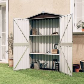 Garden Shed Brown 45.7"x17.7"x68.9" Galvanized Steel