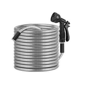 Garden Watering Kit Metal Water Hose with Nozzles