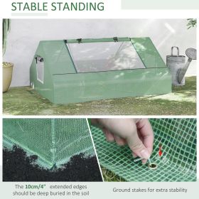 Mini Greenhouse, Small Green House, Garden Planting Shed, Outdoor Flower Planter Warm House with Zipper Windows and Door, Green