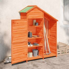 Garden Tool Shed Brown 47.2"x21.1"x66.9" Solid Wood Pine