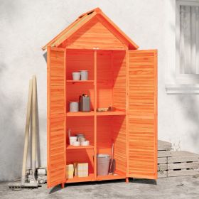 Garden Tool Shed Brown 35"x20.7"x68.9" Solid Wood Pine