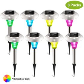 12Pcs 8Pcs 4Pcs Solar Garden Lights IP44 Waterproof 7 Color Changing For Yard Driveway Walkway (Option: 8Pcs)