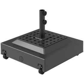 Outdoor Umbrella Stand Base With Wheels, Heavy Duty Patio Umbrella Base, Filled Up To 143lbs With Stand Or 112lbs With Water, Patio Umbrella Hold (Color: Black)