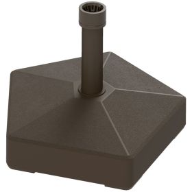 Patio Umbrella Base Holder, Heavy Duty Outdoor Umbrella Stand Base, Filled Up To 42lbs With Stand Or 33lbs With Water For Garden, Poolside, Brown (Color: Brown)